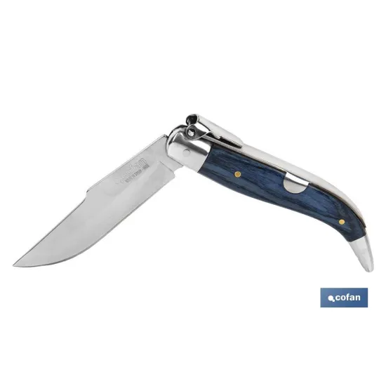 NAVAJA CLÁSICA DE TEJA CON 8 CM. DE HOJA COLOR AZUL (PACK: 1 UDS) - Almacén de Ferretería Acor