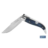 NAVAJA CLÁSICA DE TEJA CON 8 CM. DE HOJA COLOR AZUL (PACK: 1 UDS) - Almacén de Ferretería Acor