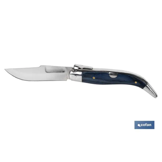 NAVAJA CLÁSICA DE TEJA CON 8 CM. DE HOJA COLOR AZUL (PACK: 1 UDS) - Almacén de Ferretería Acor