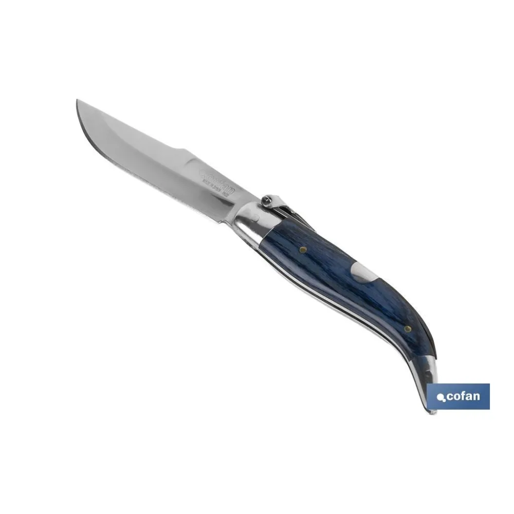 NAVAJA CLÁSICA DE TEJA CON 8 CM. DE HOJA COLOR AZUL (PACK: 1 UDS) - Almacén de Ferretería Acor