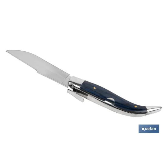 NAVAJA CLÁSICA DE TEJA CON 8 CM. DE HOJA COLOR AZUL (PACK: 1 UDS) - Almacén de Ferretería Acor