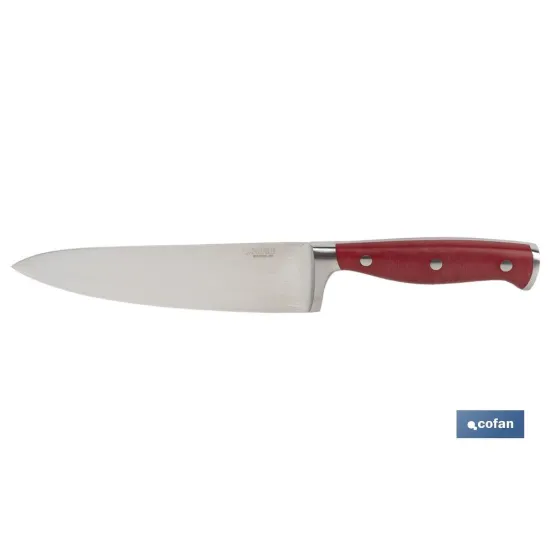 CUCHILLO COCINA HOJA 17cm MODELO AGUACEJO ROJO (PACK: 1 UDS) - Almacén de Ferretería Acor