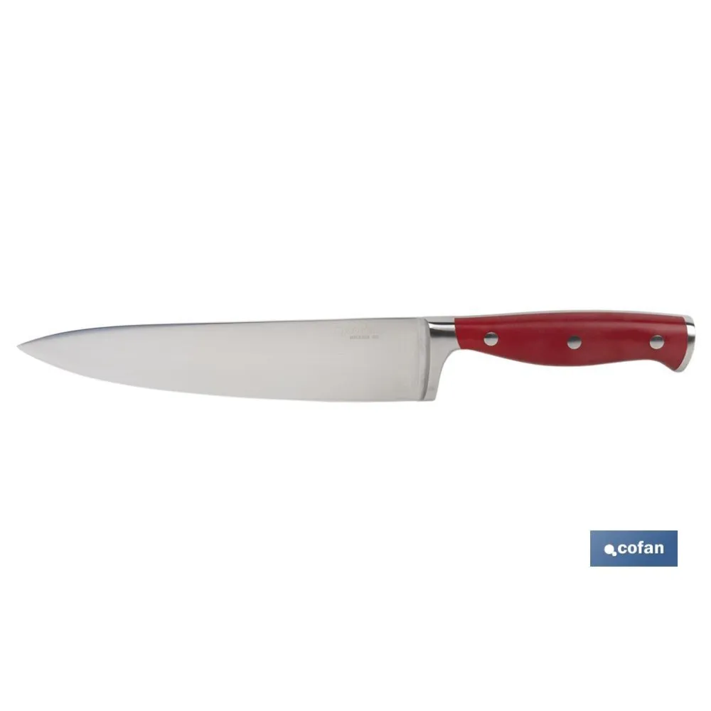 CUCHILLO COCINA HOJA 20cm  MODELO AGUACEJO ROJO (PACK: 1 UDS) - Almacén de Ferretería Acor
