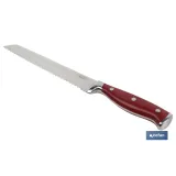 CUCHILLO PANERO HOJA 21cm MODELO AGUACEJO ROJO (PACK: 1 UDS) - Almacén de Ferretería Acor
