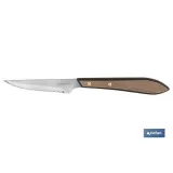 PACK 3 CUCHILLO CHULETERO MICRODENTADO HOJA 10cm  MODELO GULASH COLOR NOGAL (PACK: 1 UDS) - Almacén de Ferretería Acor