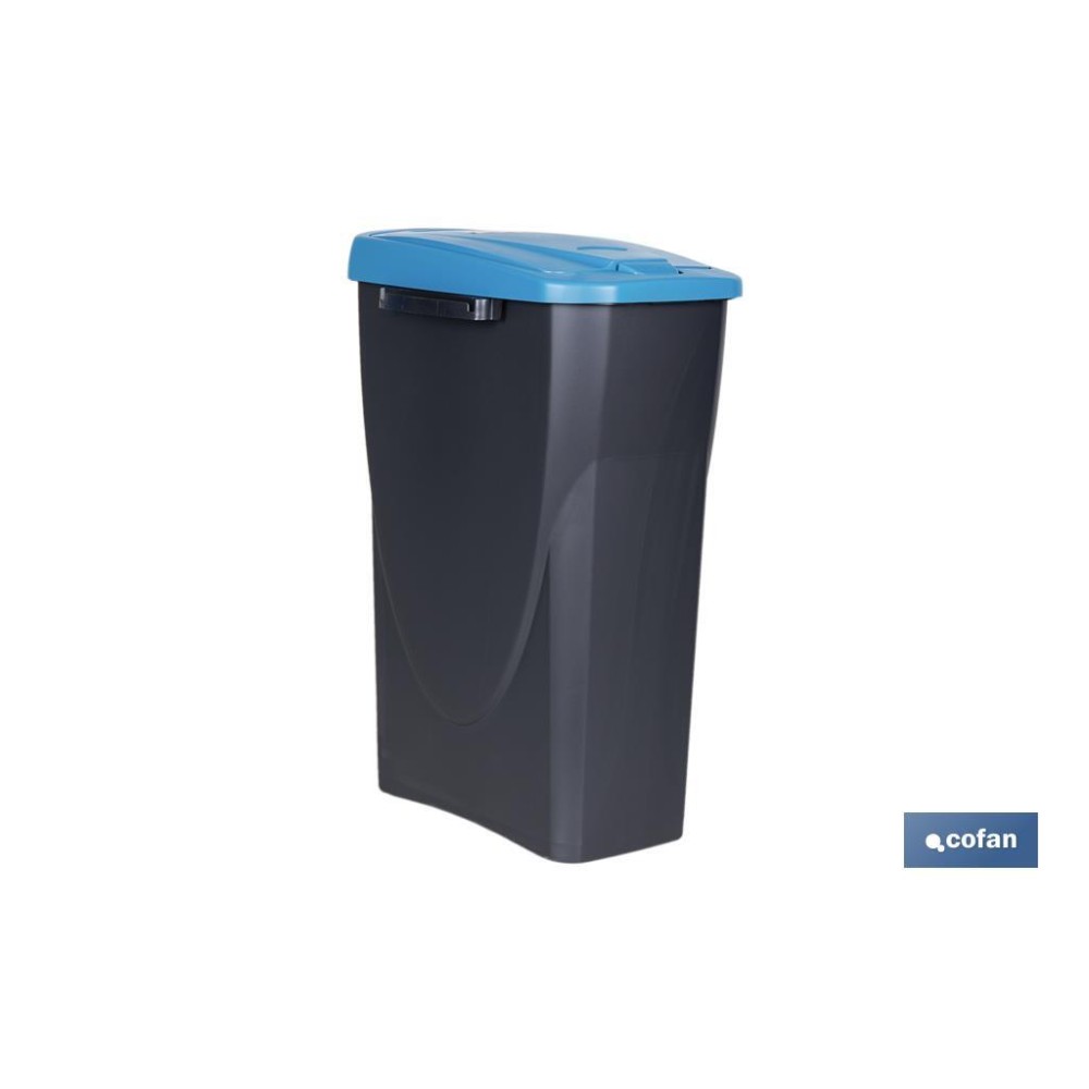 CUBO DE BASURA PARA RECICLAR 25 LITROS  COLOR AZUL 21.5 X 36 X 51 CM