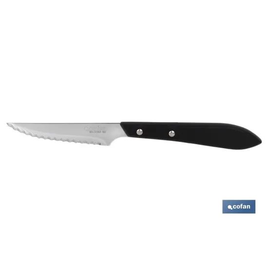 PACK 3 CUCHILLO CHULETERO MICRODENTADO HOJA 10cm  MODELO GULASH NEGRO (PACK: 1 UDS) - Almacén de Ferretería Acor