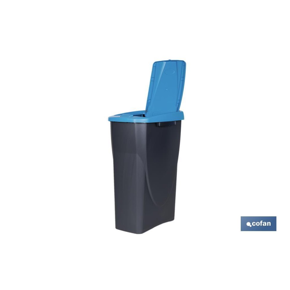 CUBO DE BASURA PARA RECICLAR 25 LITROS  COLOR AZUL 21.5 X 36 X 51 CM