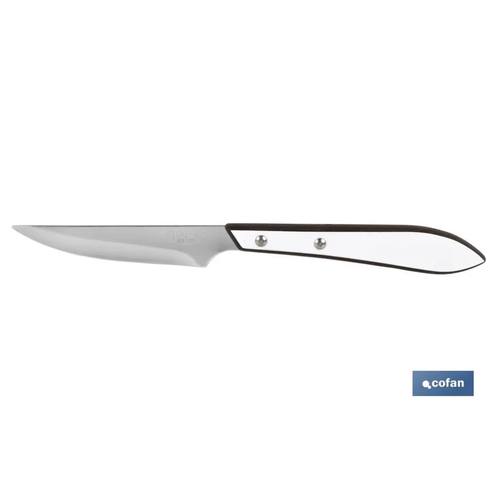 PACK 3 CUCHILLO DE MESA CON FILO HOJA 10cm  MODELO GULASH BLANCO (PACK: 1 UDS) - Almacén de Ferretería Acor