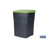 CUBO DE BASURA PARA RECICLAR 45 LITROS  COLOR VERDE 36.5 X 36 X 51  CM