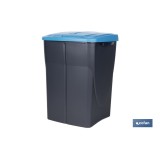 CUBO DE BASURA PARA RECICLAR 45 LITROS  COLOR AZUL 36.5 X 36 X 51  CM