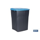 CUBO DE BASURA PARA RECICLAR 45 LITROS  COLOR AZUL 36.5 X 36 X 51  CM