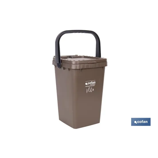 CONTENEDOR MARRON PARA RESIDUOS ORGANICOS  25L (PACK: 1 UDS) - Almacén de Ferretería Acor