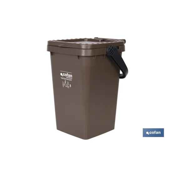 CONTENEDOR MARRON PARA RESIDUOS ORGANICOS  25L (PACK: 1 UDS) - Almacén de Ferretería Acor