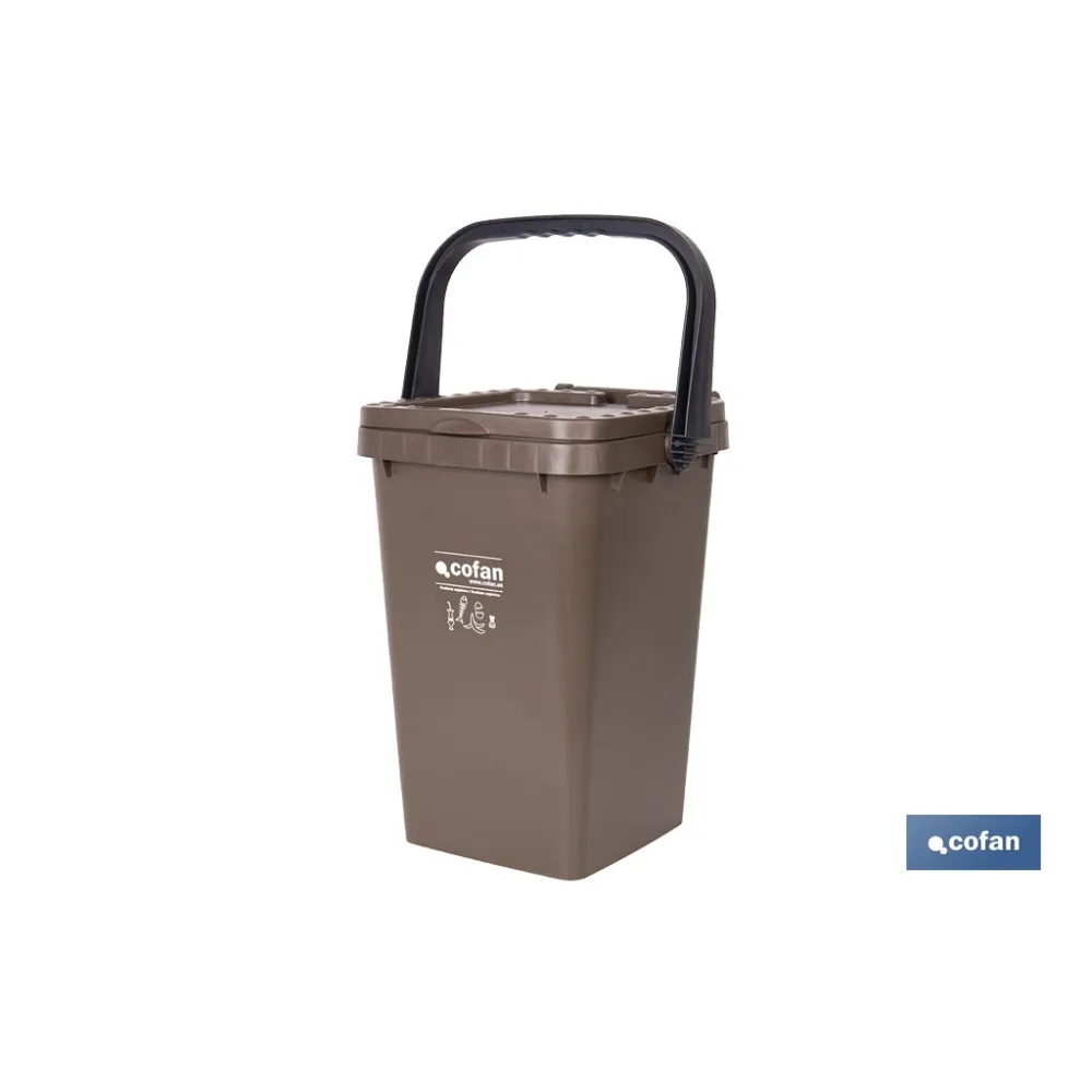CONTENEDOR MARRON PARA RESIDUOS ORGANICOS  25L (PACK: 1 UDS) - Almacén de Ferretería Acor