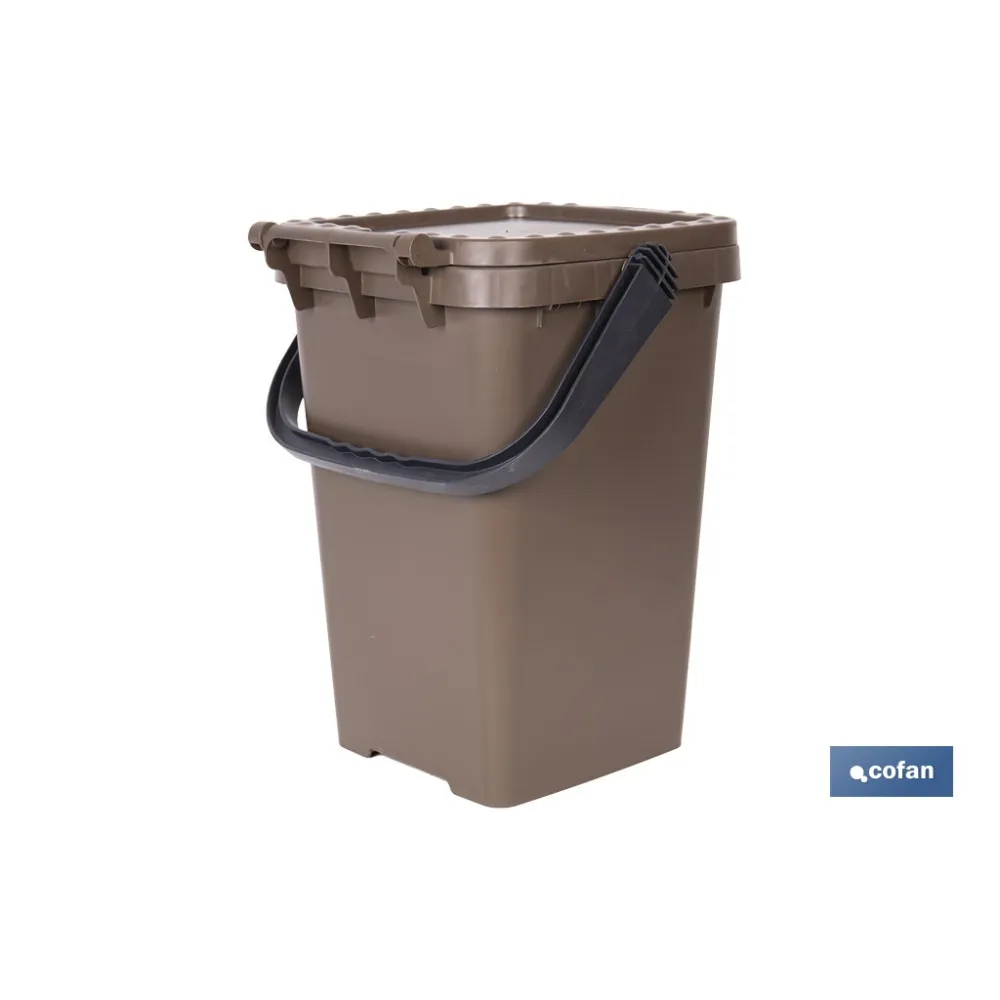 CONTENEDOR MARRON PARA RESIDUOS ORGANICOS  25L (PACK: 1 UDS) - Almacén de Ferretería Acor