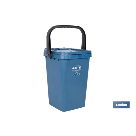 CONTENEDOR AZUL PARA PAPEL-CARTON 25L. (PACK: 1 UDS) - Almacén de Ferretería Acor
