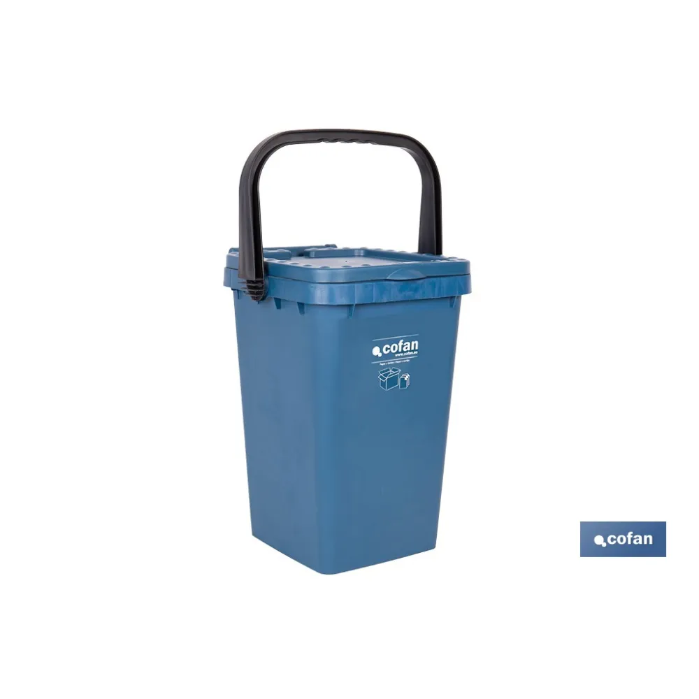 CONTENEDOR AZUL PARA PAPEL-CARTON 25L. (PACK: 1 UDS) - Almacén de Ferretería Acor
