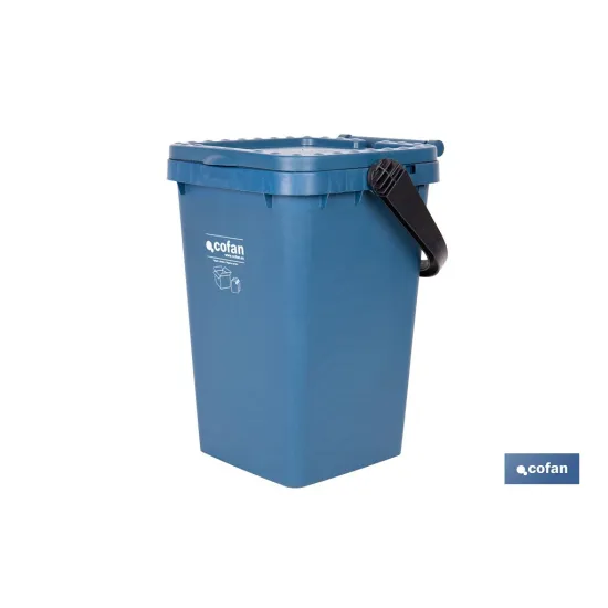 CONTENEDOR AZUL PARA PAPEL-CARTON 25L. (PACK: 1 UDS) - Almacén de Ferretería Acor