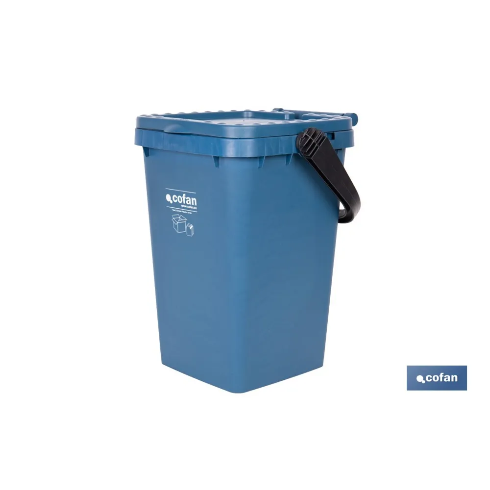 CONTENEDOR AZUL PARA PAPEL-CARTON 25L. (PACK: 1 UDS) - Almacén de Ferretería Acor