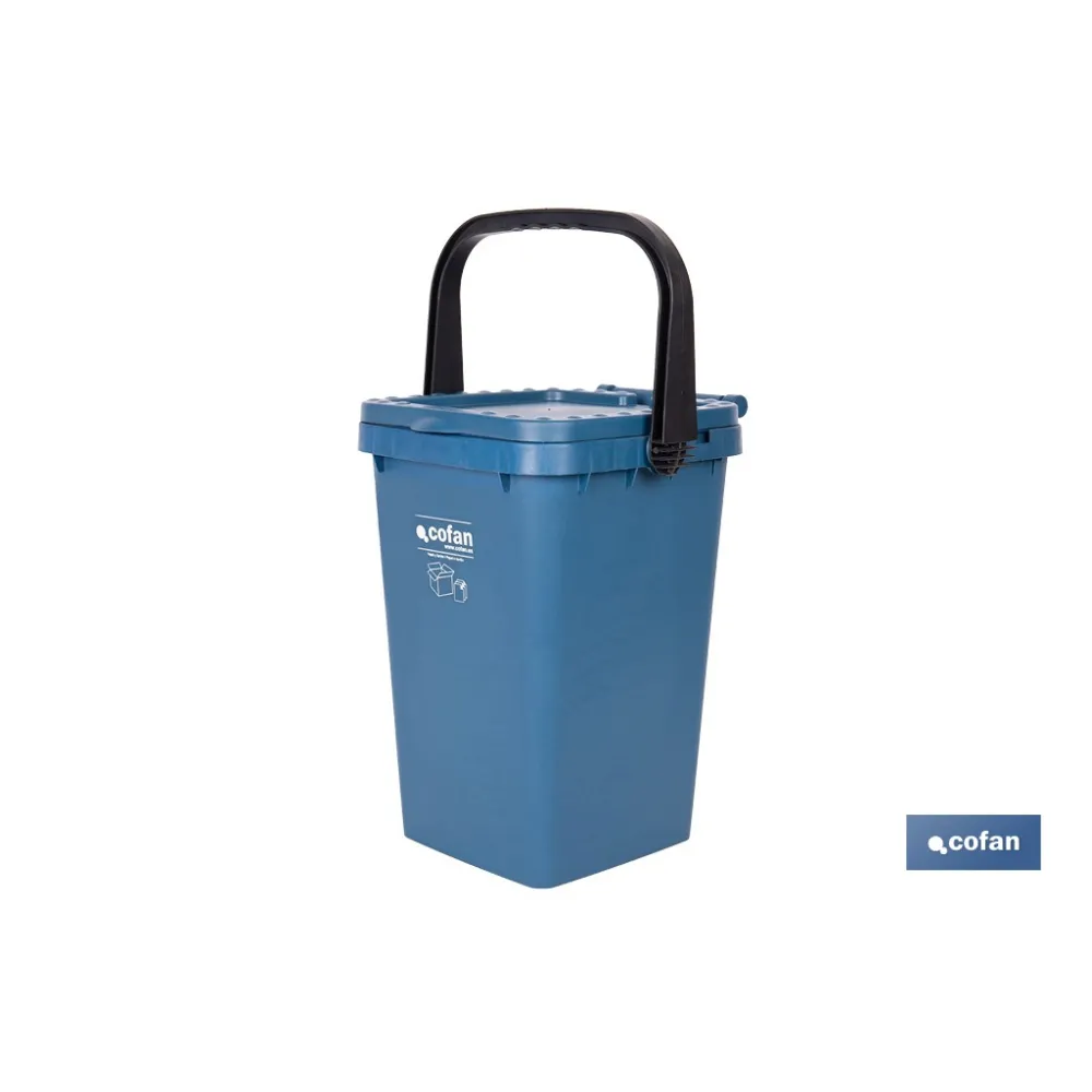 CONTENEDOR AZUL PARA PAPEL-CARTON 25L. (PACK: 1 UDS) - Almacén de Ferretería Acor