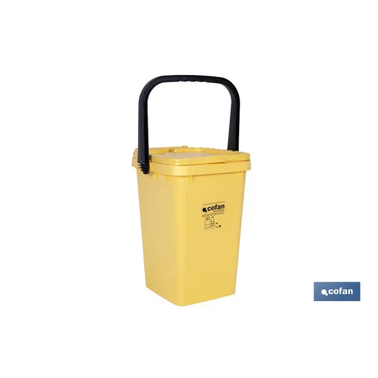 CONTENEDOR AMARILLO PARA PLASTICOS-LATAS, 25L. (PACK: 1 UDS) - Almacén de Ferretería Acor