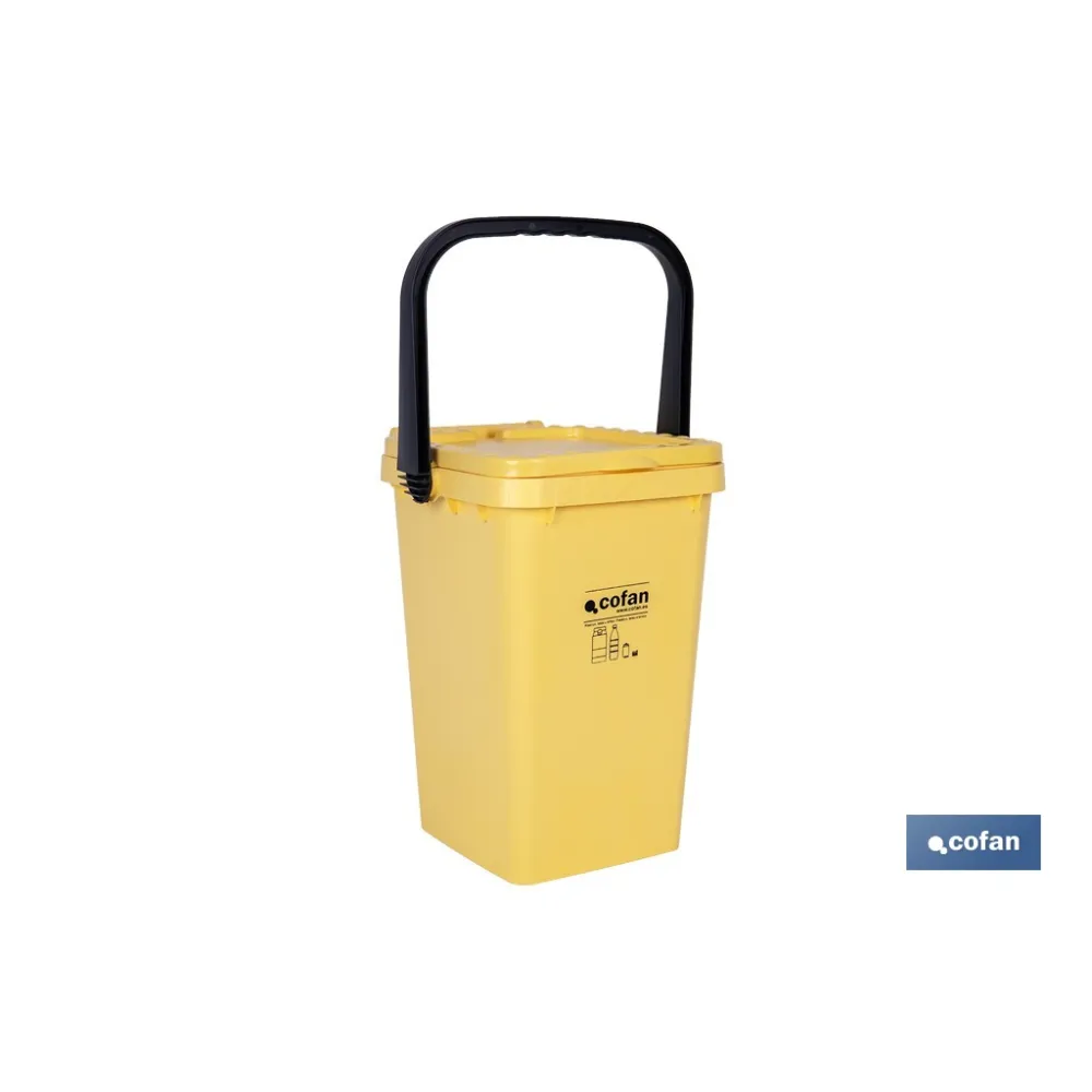 CONTENEDOR AMARILLO PARA PLASTICOS-LATAS, 25L. (PACK: 1 UDS) - Almacén de Ferretería Acor