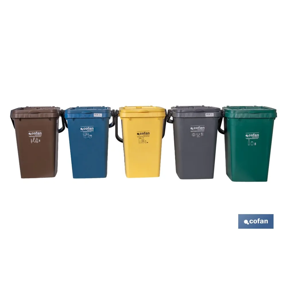 CONTENEDOR AMARILLO PARA PLASTICOS-LATAS, 25L. (PACK: 1 UDS) - Almacén de Ferretería Acor