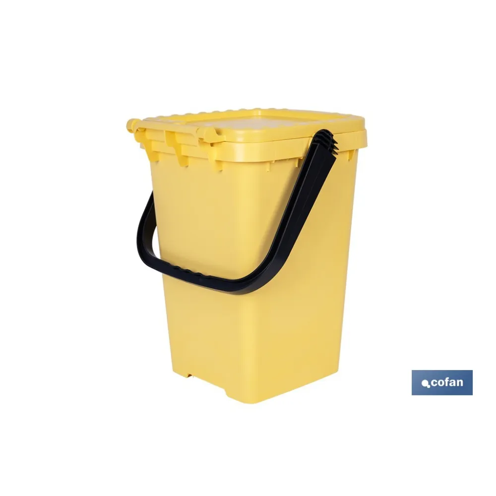 CONTENEDOR AMARILLO PARA PLASTICOS-LATAS, 25L. (PACK: 1 UDS) - Almacén de Ferretería Acor