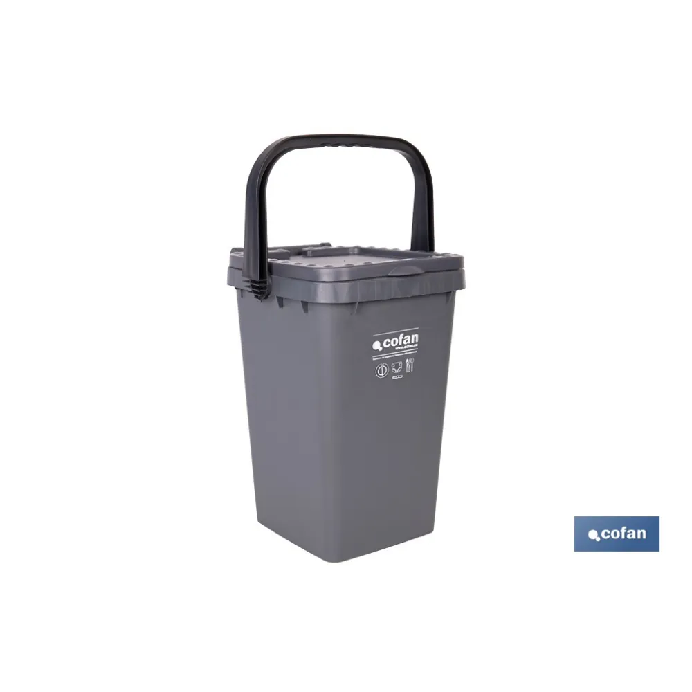 CONTENEDOR GRIS PARA RESTOS  25L. (PACK: 1 UDS) - Almacén de Ferretería Acor