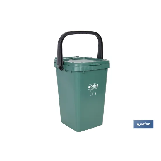 CONTENEDOR VERDE PARA VIDRIO  25L. (PACK: 1 UDS) - Almacén de Ferretería Acor