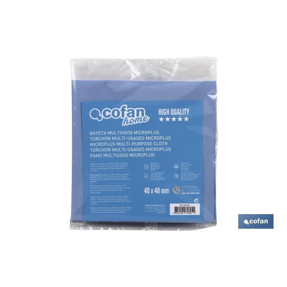 BAYETA MULTIUSOS MICROPLUS 40x40cm (PACK: 1 UDS) - Almacén de Ferretería Acor