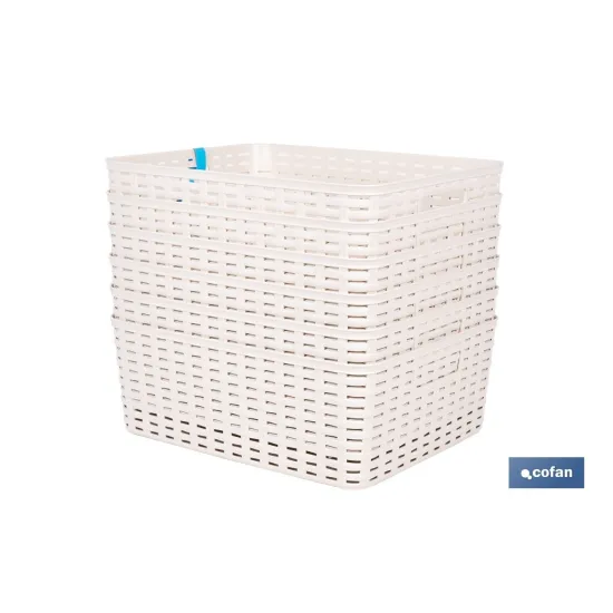CESTA  MULTIUSOS 12L 36X28X13.5 cm BEIGE (PACK: 6 UDS) - Almacén de Ferretería Acor