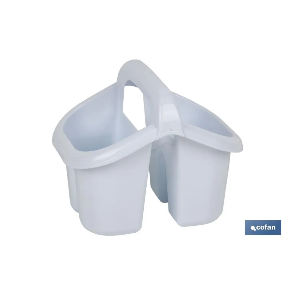 ESCURRECUBIERTOS  CON ASA BLANCO 19.5X15.5X16cm (PACK: 6 UDS) - Almacén de Ferretería Acor