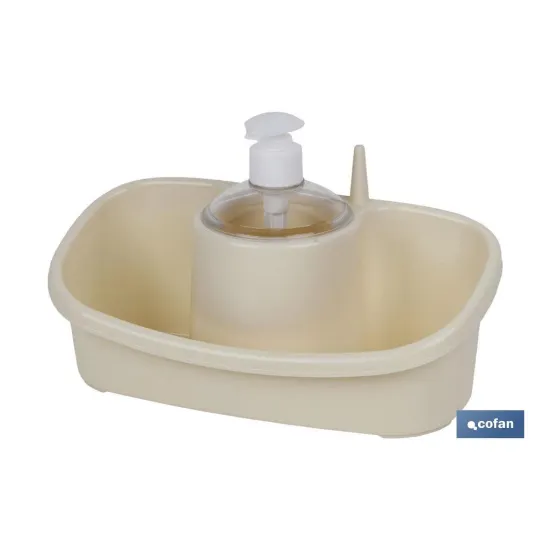 ESTROPAJERO CON DOSIFICADOR BEIGE 26X13X16.5cm venta unitaria (PACK: 1 UDS) - Almacén de Ferretería Acor