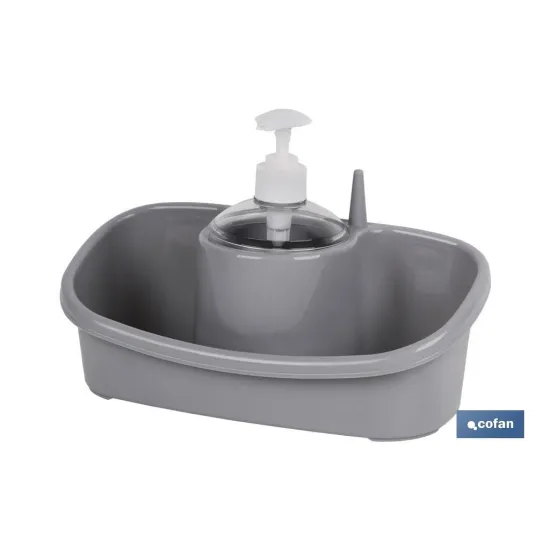 ESTROPAJERO CON DOSIFICADOR GRIS CLARO 26X13X16.5cm (PACK: 6 UDS) - Almacén de Ferretería Acor