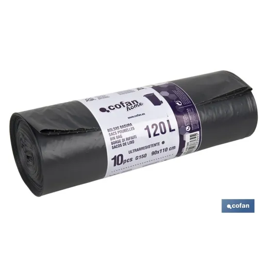 BOLSA DE BASURA 90X110 GALGA 150 COLOR GRIS 10 UDS. (PACK: 1 UDS) - Almacén de Ferretería Acor