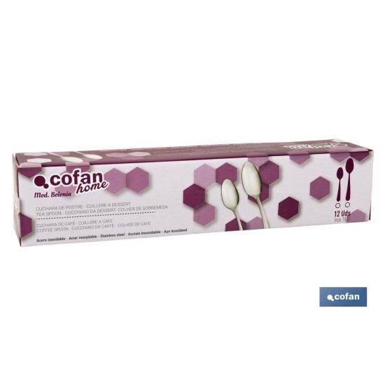 CAJA 12uds CUCHARA DE CAFÉ INOX C-18/0 MODELO BOLONIA 1.5 mm