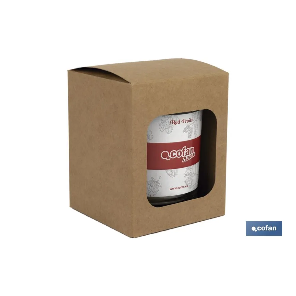 VELA AROMATICA DE CERA VEGETAL RED FRUITS 125 G (PACK: 12 UDS) - Almacén de Ferretería Acor