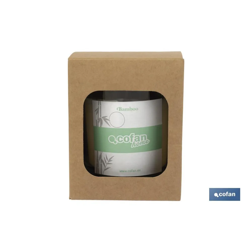 VELA AROMATICA  DE CERA VEGETAL BAMBOO 125 G (PACK: 12 UDS) - Almacén de Ferretería Acor