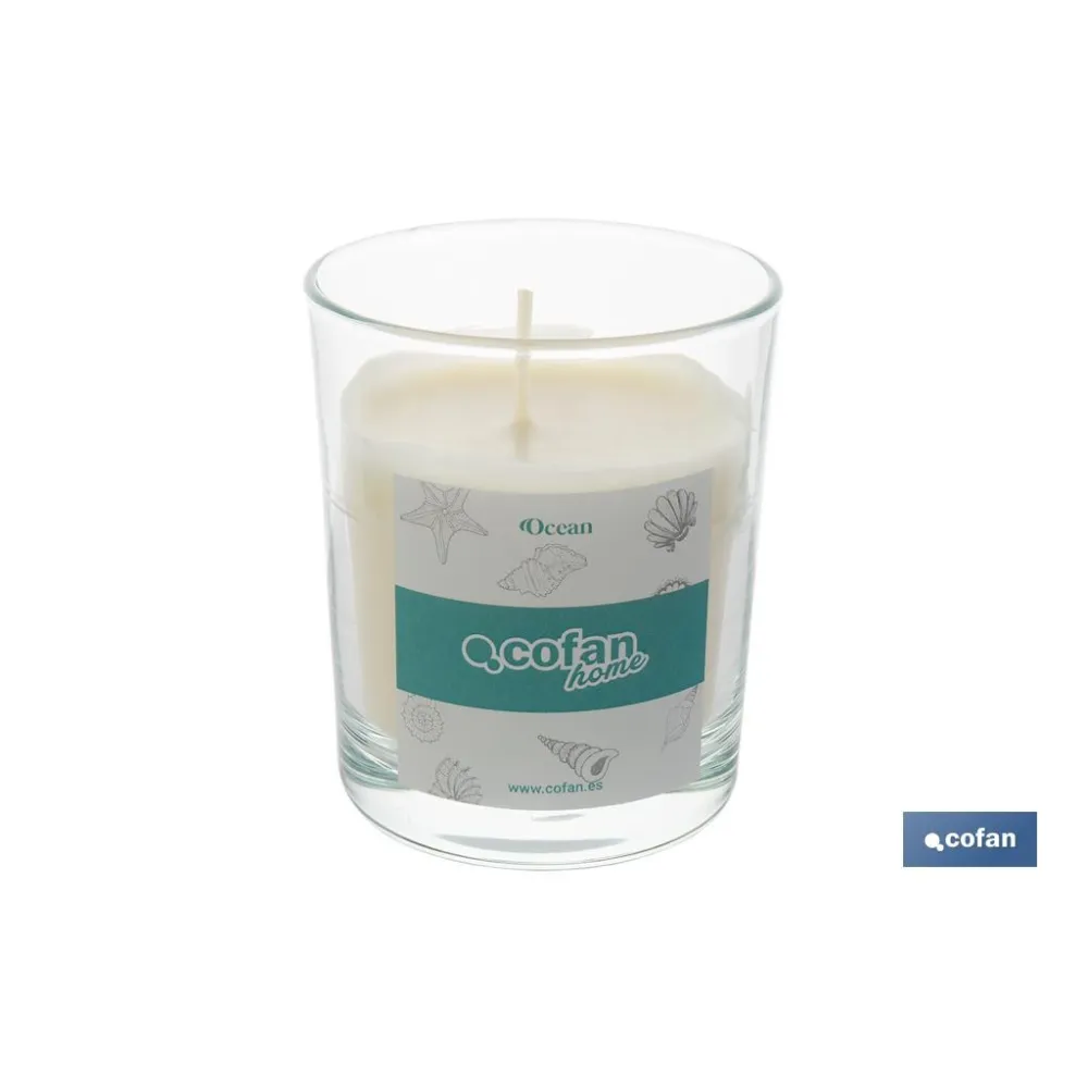 VELA AROMATICA DE CERA VEGETAL OCEAN 125 Gventa unitaria (PACK: 1 UDS) - Almacén de Ferretería Acor