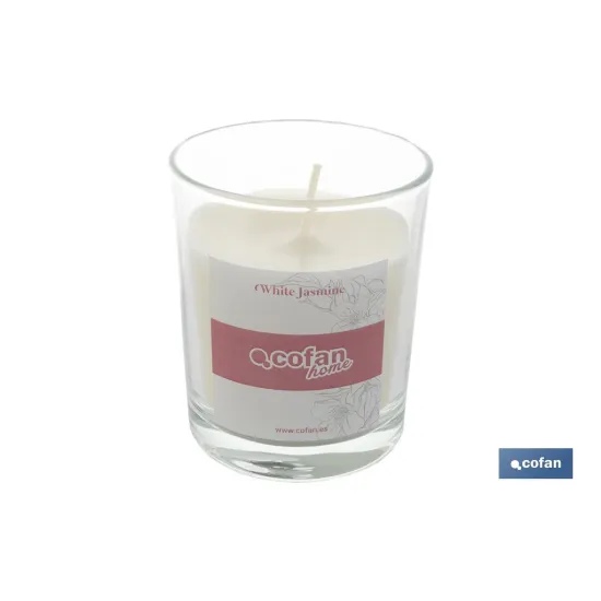VELA AROMATICA DE CERA VEGETAL WHITE JASMINE 125 G (PACK: 12 UDS) - Almacén de Ferretería Acor