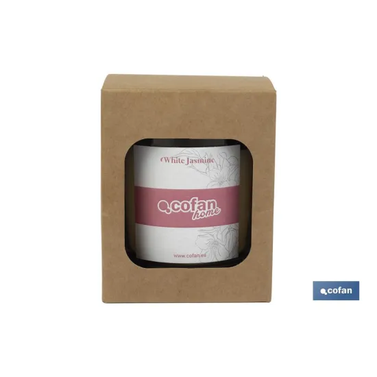 VELA AROMATICA DE CERA VEGETAL WHITE JASMINE 125 G (PACK: 12 UDS) - Almacén de Ferretería Acor