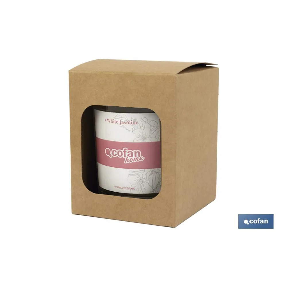 VELA AROMATICA DE CERA VEGETAL WHITE JASMINE 125 G (PACK: 12 UDS) - Almacén de Ferretería Acor