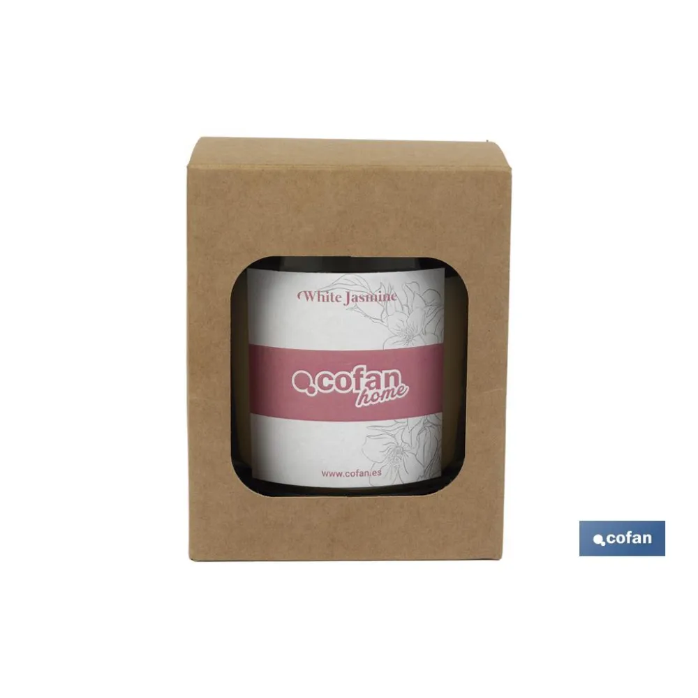 VELA AROMATICA DE CERA VEGETAL WHITE JASMINE 125 Gventa unitaria (PACK: 1 UDS) - Almacén de Ferretería Acor
