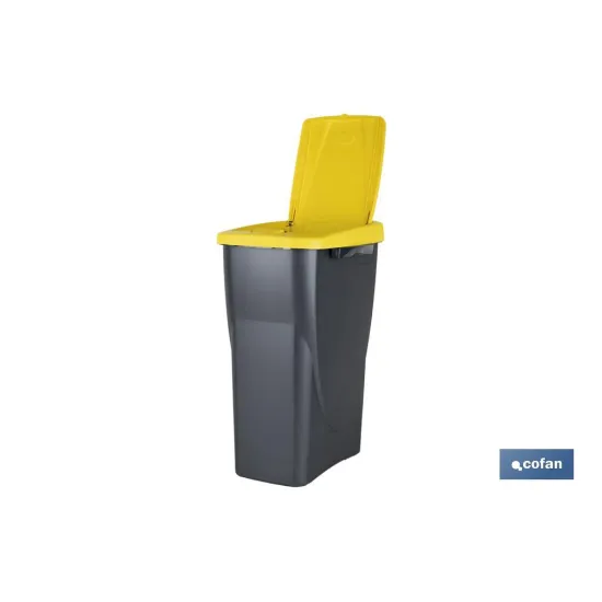 CUBO DE BASURA PARA RECICLAR 15 LITROS  COLOR AMARILLO 20 X 31 X 42 CM (PACK: 1 UDS) - Almacén de Ferretería Acor