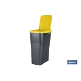 CUBO DE BASURA PARA RECICLAR 15 LITROS  COLOR AMARILLO 20 X 31 X 42 CM (PACK: 1 UDS) - Almacén de Ferretería Acor