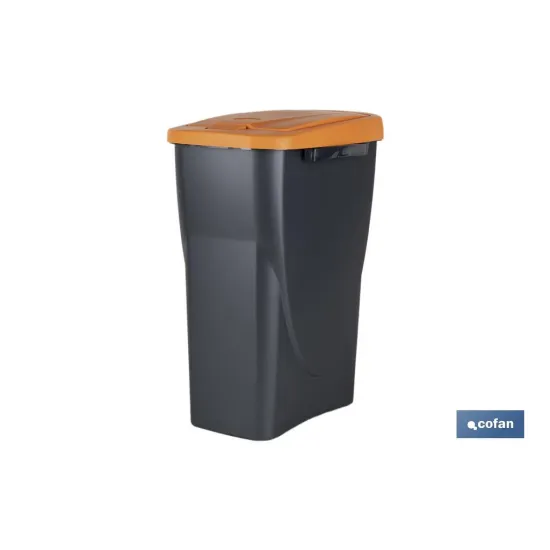 CUBO DE BASURA PARA RECICLAR 15 LITROS  COLOR NARANJA 20 X 31 X 42 CM (PACK: 1 UDS) - Almacén de Ferretería Acor