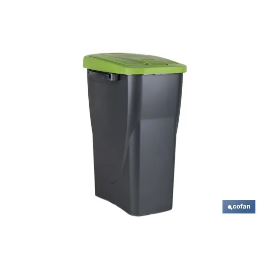 CUBO DE BASURA PARA RECICLAR 15 LITROS  COLOR VERDE 20 X 31 X 42 CM (PACK: 1 UDS) - Almacén de Ferretería Acor