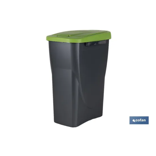 CUBO DE BASURA PARA RECICLAR 15 LITROS  COLOR VERDE 20 X 31 X 42 CM (PACK: 1 UDS) - Almacén de Ferretería Acor